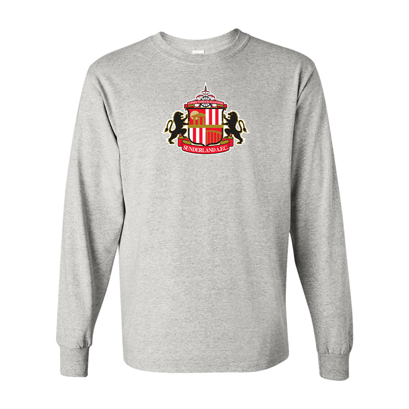 Men's  Sunderland AFC Soccer Gildan Heavy Cotton Long Sleeve T-Shirt